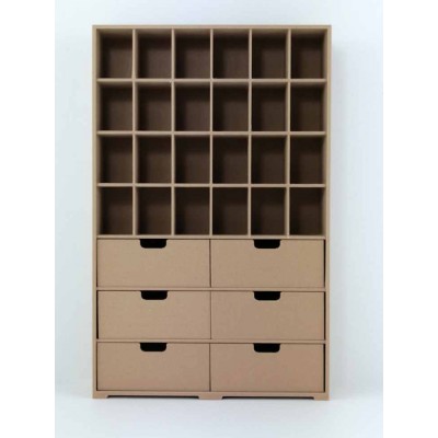 Storage Unit with Shelves and 6 Drawers & Storage Shelf - 1/12 Scale